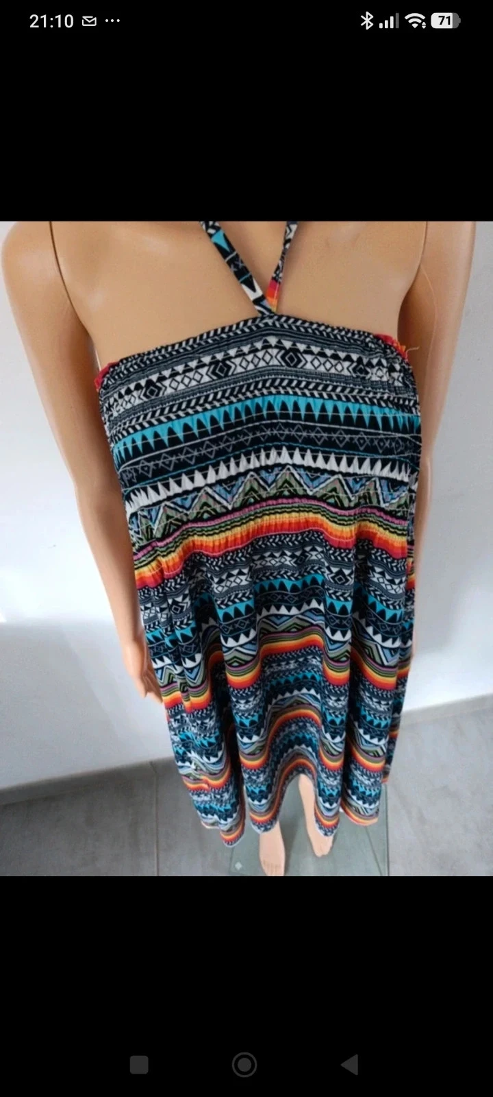 Vestido de verano de espalda descubierta con estampado étnico multicolor para mujer S/M – photo 12